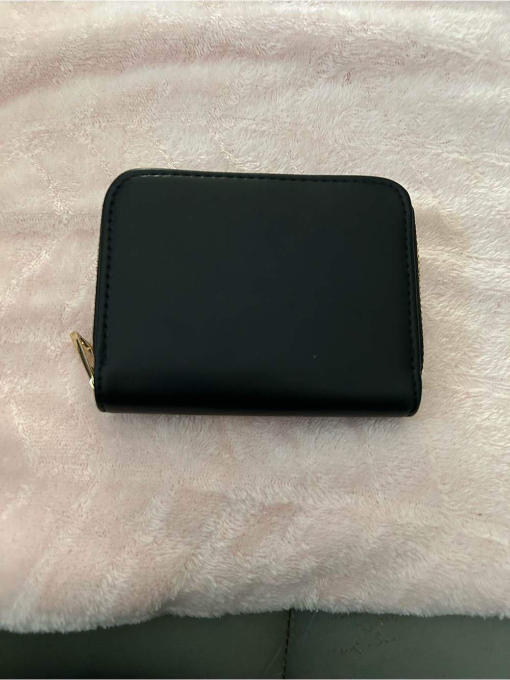 a new day Black Small Zip Wallet with Gold Hardware
